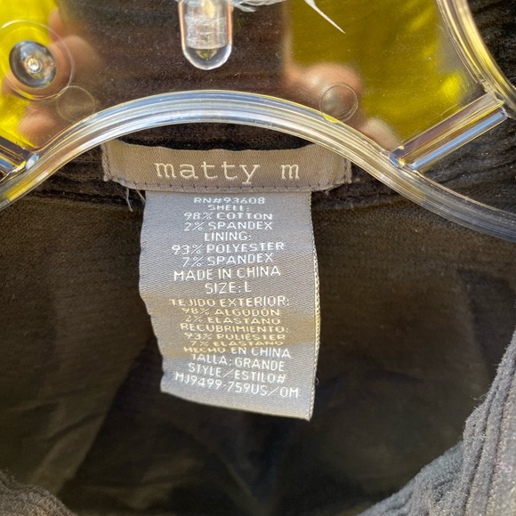 Matty M Black Corduroy Button Down Shirt Jacket - Picture 3 of 5